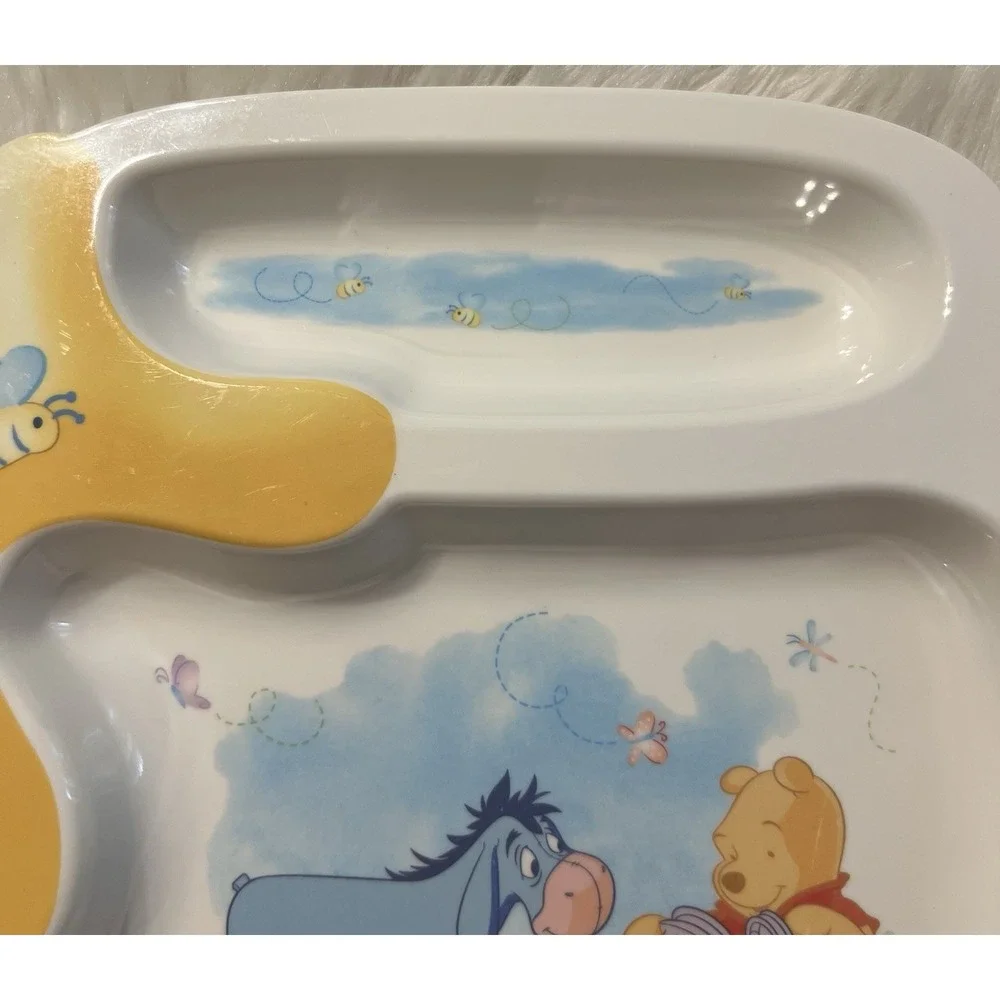 The First Years Disney Winnie the Pooh Melamine Divided Plate Honey Pot Shape